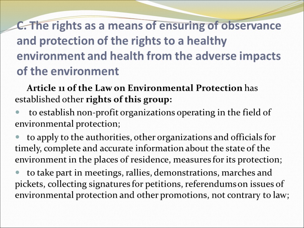 C. The rights as a means of ensuring of observance and protection of the